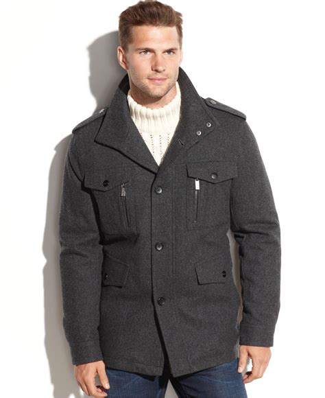 michael kors men's wool blend coat gray|Michael Kors Gray Wool & Blend Coats .